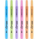 Milan Writech Highlighters Fosforlu Kalemler 6'lı Set - Geri Çekilebilir Tasarım - Pastel