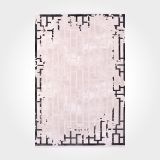 Milani Gri Geometrik Yün Modern Geometrik Etnik Desenli Boho Makinada Yıkanabilir Hav Toz Vermez Leke Tutmaz Kaymaz Taban Dijital Makine Baskı Halı Oturma Odası Salon Yolluk Koridor Mutfak Halısı