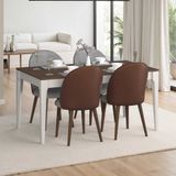 Milano Açılır Yemek Masası - Vizon/Zebra 160-200x78x90 cm