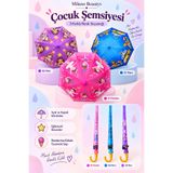 MİLANO BEAUTYS çocuk renkli desenli dondurma külah şemsiye