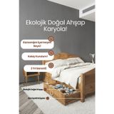 Milano Çekmeceli Masif Ahşap Karyola