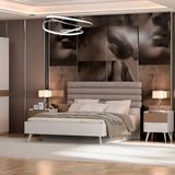 Milano Çift Kişilik Karyola - Vizon/zebra 166X120X205 cm - 166 x 120 x 205 cm