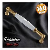 Milano Gerçek Porselen Altın Gold 160 Mm Mobilya Mutfak Kulp Çekmece Dolap Kulplar Kapak Kulpu Kulbu