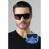 MİLANO KORS Erkek Siyah Çerçeve Siyah Cam Kırmızı Kenar Detay Güneş Gözlüğü