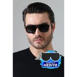MİLANO KORS Erkek Siyah Çerçeve Siyah Cam Metal Kenar Detay Güneş Gözlük