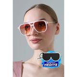 MİLANO KORS Kadın Oversize Pembe Çerçeve Degrade Cam Gold Sap Güneş Gözlüğü