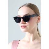 MİLANO KORS Kadın Siyah Cat Eye Siyah Cam Güneş Gözlüğü