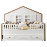 Milano Mia Montessori Yavrulu Karyola Bebek Montessori 90X190 cm - Ceviz - Beyaz - 100 x 100 cm