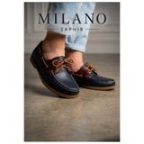 Milano Saphir Erkek Günlük loafer ayakkabı hakiki deri bağcıklı
