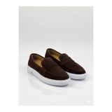 Milano Saphir LOAFER HAKİKİ SÜET DERİ KAHVERENGİ DİKİŞLİ EVA TABAN