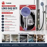 Milano Vakumlu - Silikon Lüks Duş Seti Duş Başlik=Mix Silikon Hortum=1.5Mt Mafsal=3 Kademe (5047)