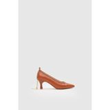 Milaya Shoes Paris Klasik Topuklu Ayakkabı - Kahverengi