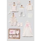 MİLAYS LİFE HOME COLLECTİON MÜSLİN ÇİÇEKLİ KIZ BEBEK YENİDOĞAN %100 PAMUKTAN 10 PARÇA HASTANE ÇIKIŞI ZIBIN SETİ