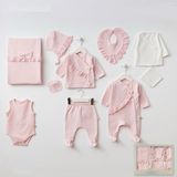 Milays Pretty Girl Kız Bebek Dantelli 10 Lu Hastane Çıkış Seti Pembe Organik Pamuk 0-3 Ay - 0 - 3 Ay