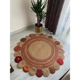 Milda Jüt Kilim 22, Yuvarlak, Hasır, 200X200