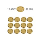 Milea 12 Adet Gold Kapak Metal Kavanoz Kapağı – 48 mm (105 cc kavanozlara uyumlu)