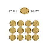 Milea 12 Adet Gold Metal Kavanoz Kapağı – 43 mm (29 ve 40 cc kavanozlara uyumlu)