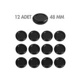 Milea 12 Adet Siyah Kapak Metal Kavanoz Kapağı – 48 mm (105 cc kavanozlara uyumlu)