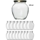 Milea 14 Adet 370 Ml Şeffaf Cam Yumurta Model Konserve Kavanozu Gold Metal Kapaklı MA2155