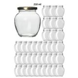 Milea 36 Adet 210 Ml Şeffaf Cam Yumurta Model Konserve Kavanozu Gold Metal Kapaklı MA2156