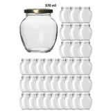 Milea 36 Adet 370 Ml Şeffaf Cam Yumurta Model Konserve Kavanozu Gold Metal Kapaklı MA2157