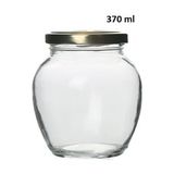 Milea 370 Ml Şeffaf Cam Yumurta Model Konserve Kavanozu Gold Metal Kapaklı MA2159