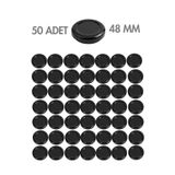 Milea 50 Adet Siyah Metal Kavanoz Kapağı – 48 mm (105 cc kavanozlara uyumlu)
