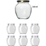 Milea 6 Adet 210 Ml Şeffaf Cam Yumurta Model Konserve Kavanozu Gold Metal Kapaklı MA2152