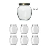 Milea 6 Adet 210 Ml Şeffaf Cam Yumurta Model Konserve Kavanozu Gold Metal Kapaklı