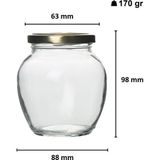 Milea 6 Adet 370 Ml Şeffaf Cam Yumurta Model Konserve Kavanozu Gold Metal Kapaklı MA2153