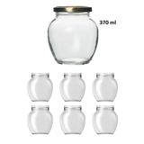 Milea 6 Adet 370 Ml Şeffaf Cam Yumurta Model Konserve Kavanozu Gold Metal Kapaklı