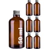 Milea 6 Adet Cam Shot Şişesi Sızdırmaz Metal Kapaklı Hediyelik Koku Süs Çok Amaçlı Kavanoz 50ML MA2195AS