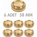 Milea 6 Adet Derin Gold Metal Ergo Bebek Mama Reçel Fıstık Ezmesi Kavanoz Kapağı – 58 mm (156 cc Kavanozlara Uyumlu)