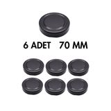 Milea 6 Adet Derin Siyah Metal Ergo Bebek Mama Reçel Fıstık Ezmesi Kavanoz Kapağı – 70 mm (255 cc-350 cc-545 cc kavanozlara uyumlu)