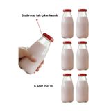Milea 6 Adet Şeffaf Cam Şişe Süt Ayran Limonata Sirke Meşrubat Şişesi Çok Amaçlı Suluk