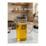Milea Sağlıklı Cam Isıya Dayanıklı Borosilikat Cam Sürahi YAĞDANLIK İnox Kapak 1.5 Lt