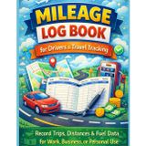 Mileage Log Book for Drivers & Travel Tracking: Record Trips, Distances & Fuel Data for Work, Business or Personal Use