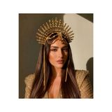 Milena Collection Gold Taşlı Alınlık Taç- Kına, Nişan ve Özel Gün Gelin Tacı
