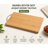 Milena Life Bambu Büyük Boy Ahşap Kesme Tahtası 32X22 cm 1 Adet - 22 x 32 cm