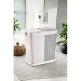 Milenay 20-49 L Iki Bölmeli Otomatik Kapak Kirli Çamaşır Sepeti Gri 80 X 130 Plastik Type 0