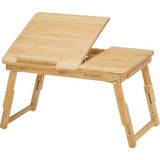 Miletus Bambu Laptop Standı Yükseltilebilir Ders Çalışma Masası Çocuk Çalışma Sehpası Yatak Sehpası Ders Masası Yb - 30x50x26 - Ahşap