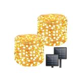 Miletus Güneş Enerjili Bahçe Lambası 10 Metre 2'li Paket Peri LED Paket Gunes Enerjili Bahçe Lambaları Sarı