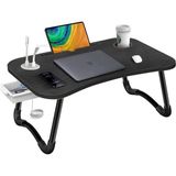 Miletus Laptop Standı Usb'li Çekmeceli Çocuk Çalışma Sehpası Yatak Sehpası Ders Çalışma Masası Ders Masası USBS - 60x40x25 - Siyah