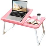 Miletus Yükseklik Ayarlı Laptop Sehpası Bilgisayar Sehpası Laptop Altlığı Yatak Sehpası - 55x32x24 - Pembe