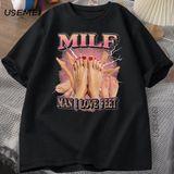 Mılf Adam Ayakları Seviyorum T-Shirt Erkekler Yetişkin Mizah Komik Gag Tshirt Yuvarlak Boyun 2841 - Siyah - XL