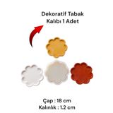 Milinza Dekoratif Tabak Kalıbı, Taş tozu, Beton Harcı, Alçı Döküm Kalıbı (1 Adet)
