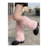 milio Pembe Renk Peluş Kürk Tozluk Uzun Tüylü Standart Beden 28 Cm Bacak Isıtıcı