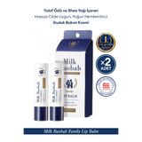 Milk Baobab Yulaf Özü Shea Yağı İçeren Nemlendirici Hassas Dudak Bakım Kremi Seti Family Lip Balm