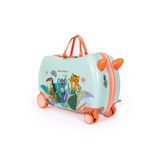 Milk & Moo Milk&moo Binilebilir Çocuk Valizi Jungle Friends, 360 Derece Dönen Tekerlekler, Açılır Kapanır Ayak