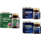 Milk Thistle 60 Tablet + Biotin 30 Tablet+ Selenyum 100 Tablet